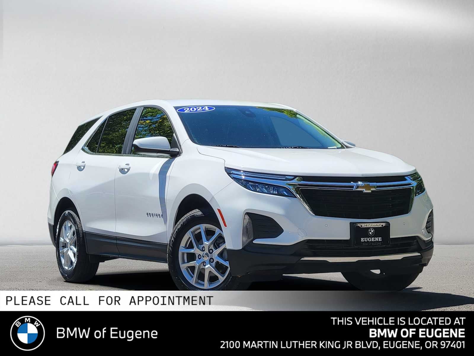 2024 Chevrolet Equinox LT in Summit White — front three-quarter view
