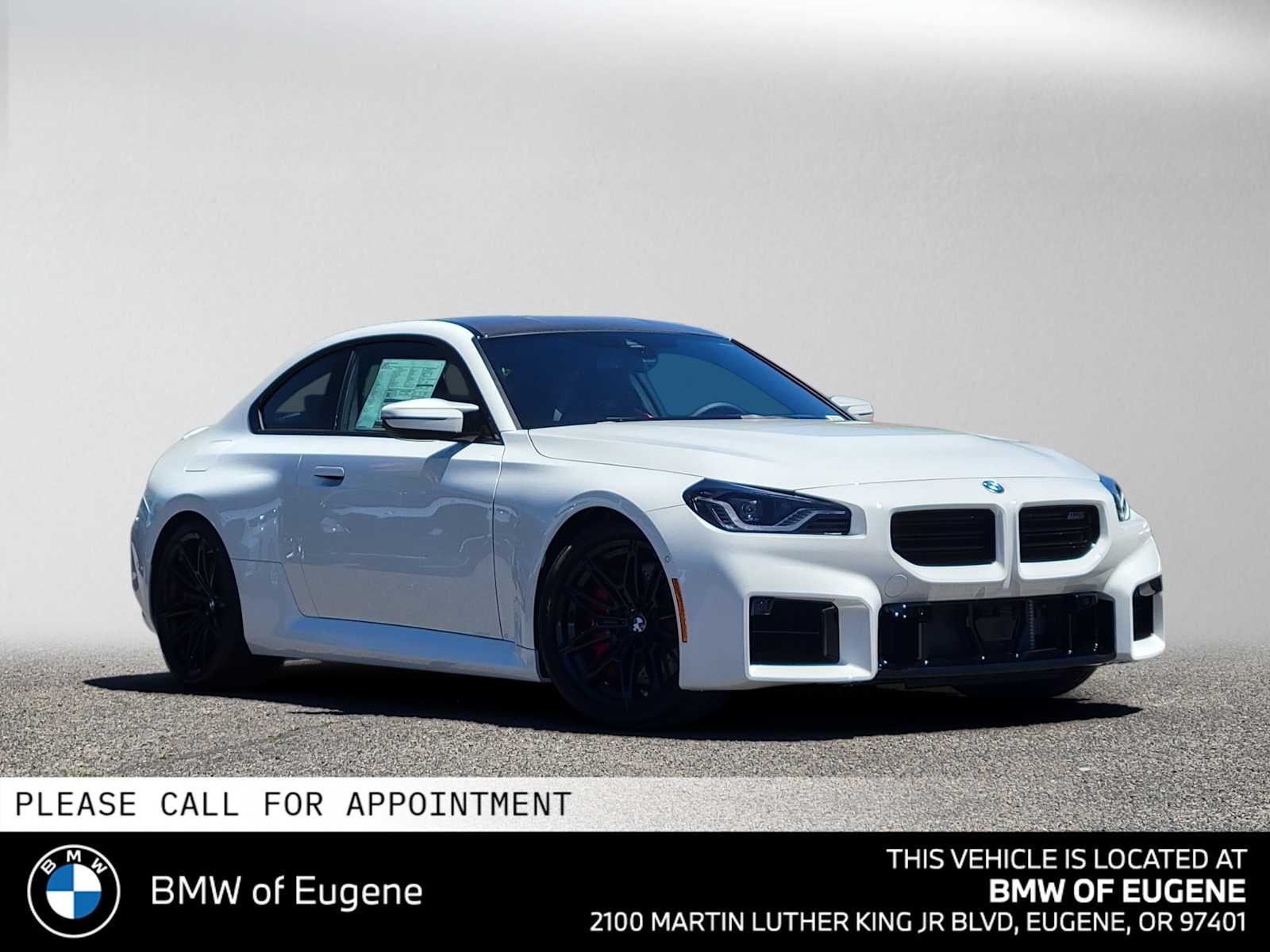 2026 BMW M2 Coupe in Alpine White — front three-quarter view