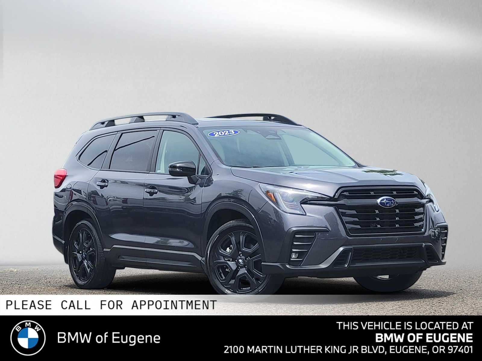 2023 Subaru Ascent Onyx Edition in Magnetite Gray Metallic — front three-quarter view