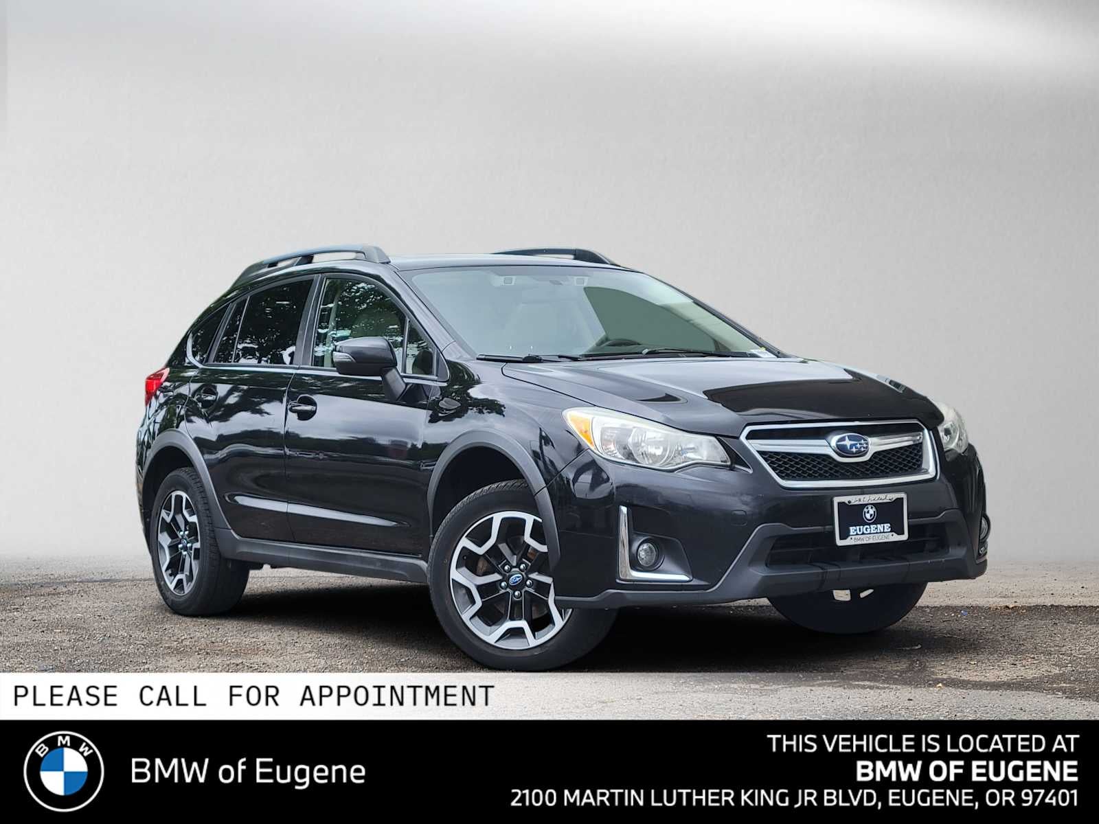 2017 Subaru Crosstrek Limited in Crystal Black Silica — front three-quarter view