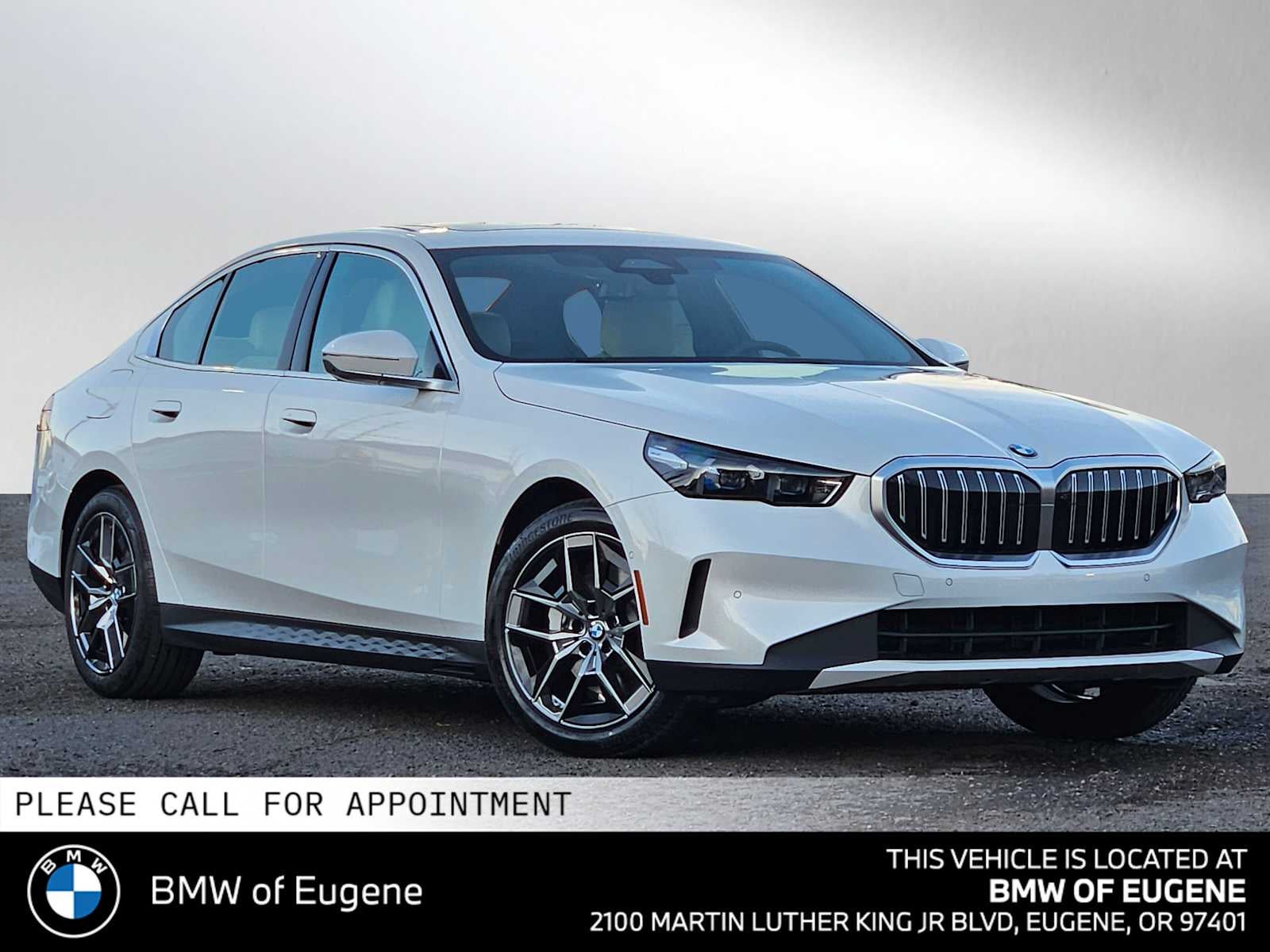 2026 BMW 530i xDrive 530i xDrive in Mineral White Metallic — front three-quarter view