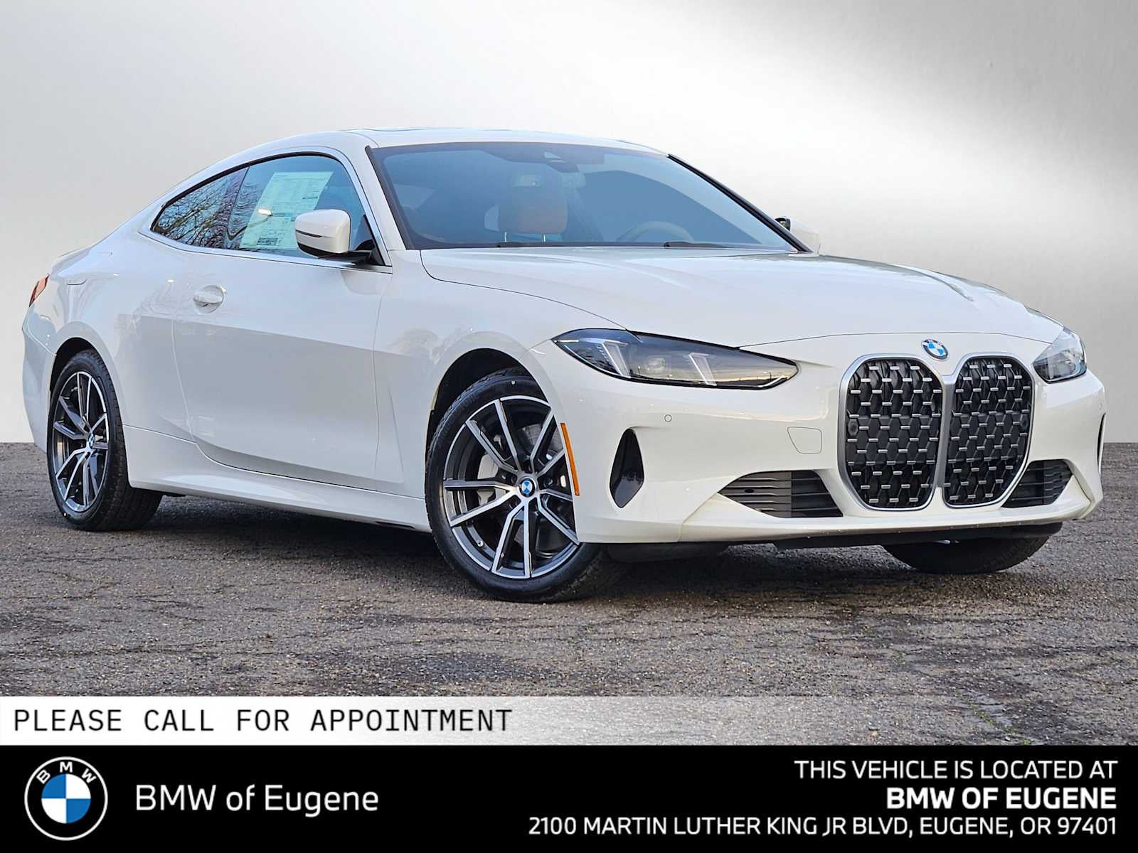 2026 BMW 430i xDrive 430i xDrive in Alpine White — front three-quarter view