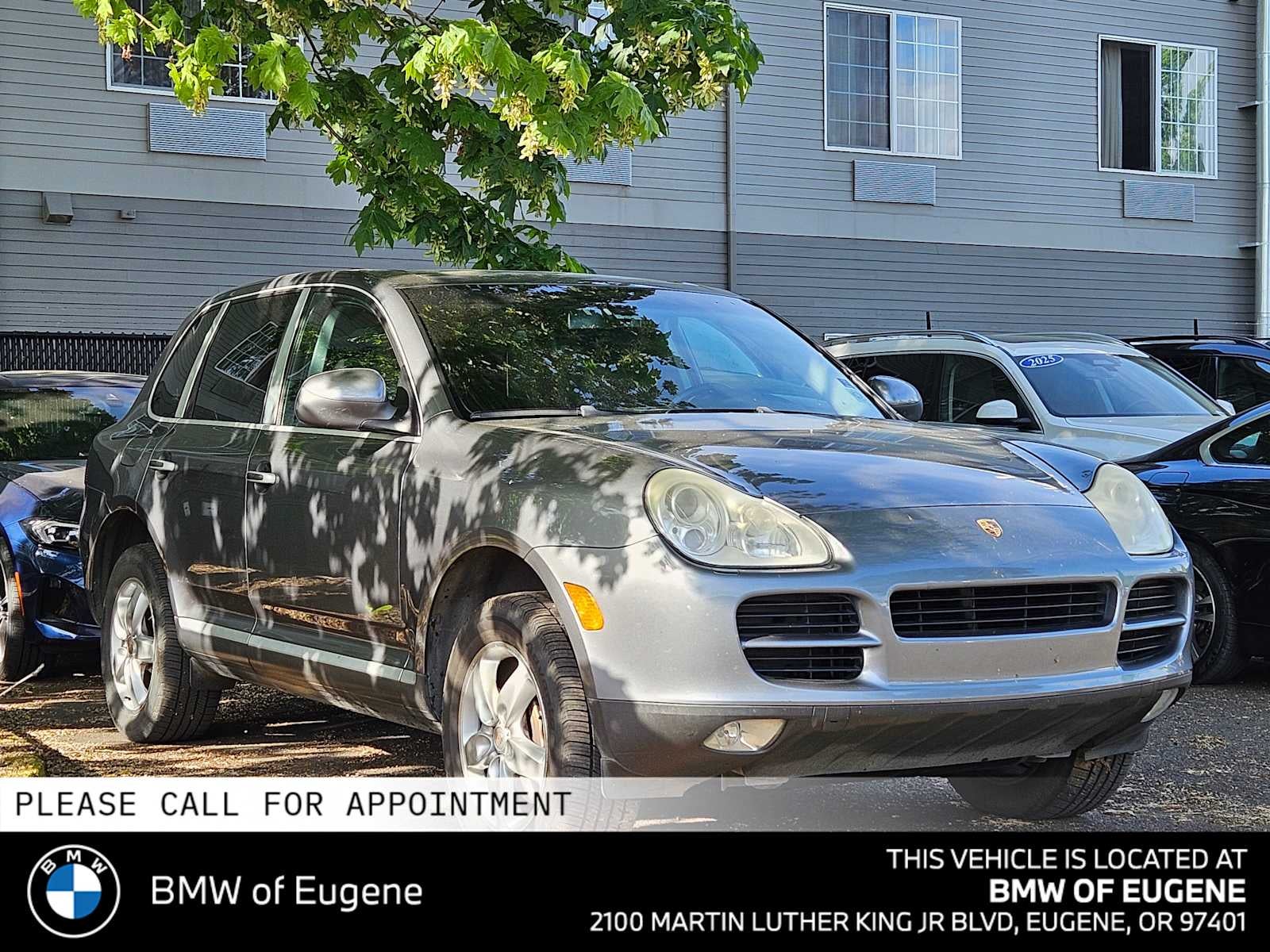 2004 Porsche Cayenne S in Crystal Silver Metallic — front three-quarter view