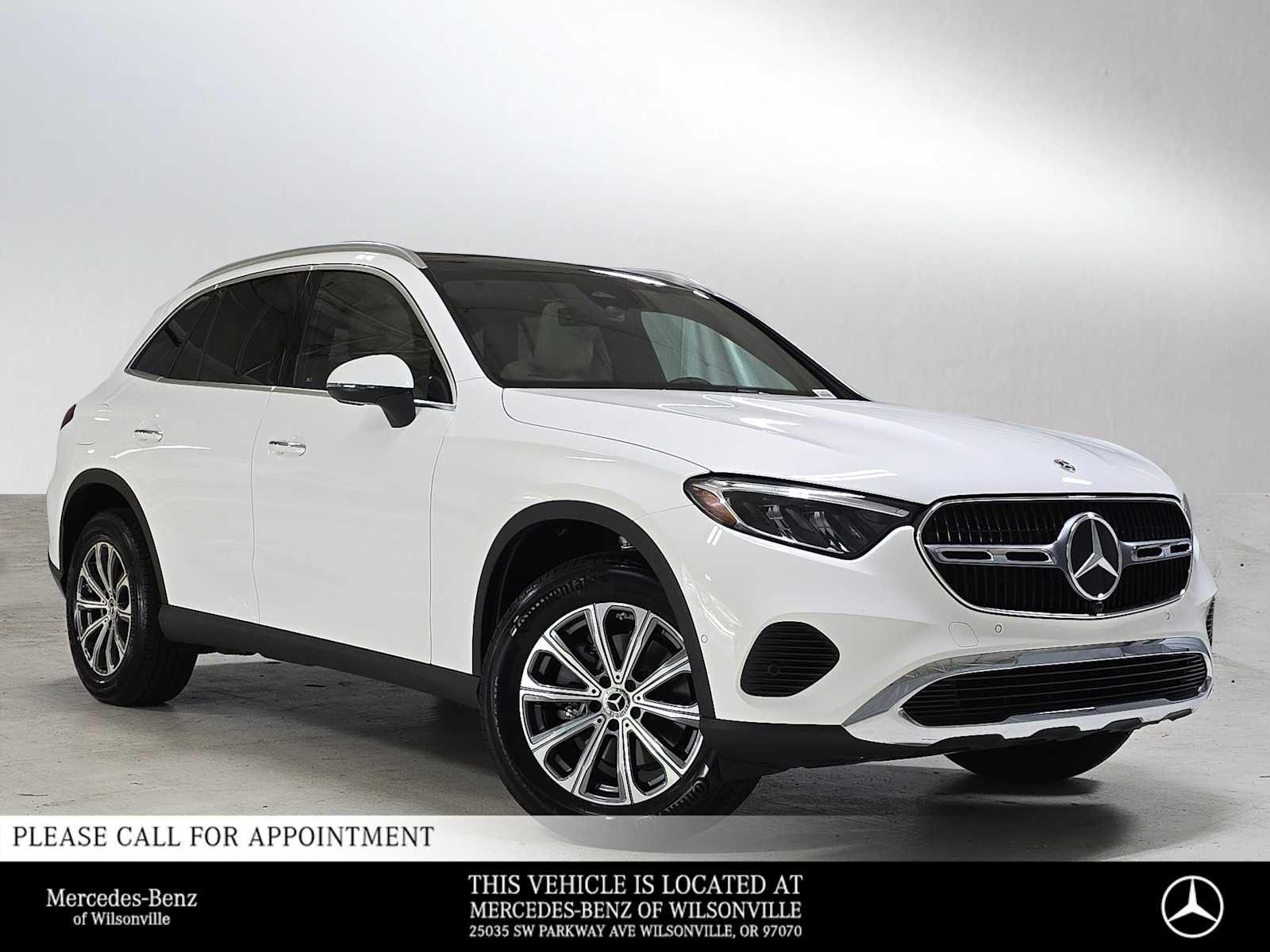2026 Mercedes-Benz GLC 300 4MATIC SUV in Polar White — front three-quarter view