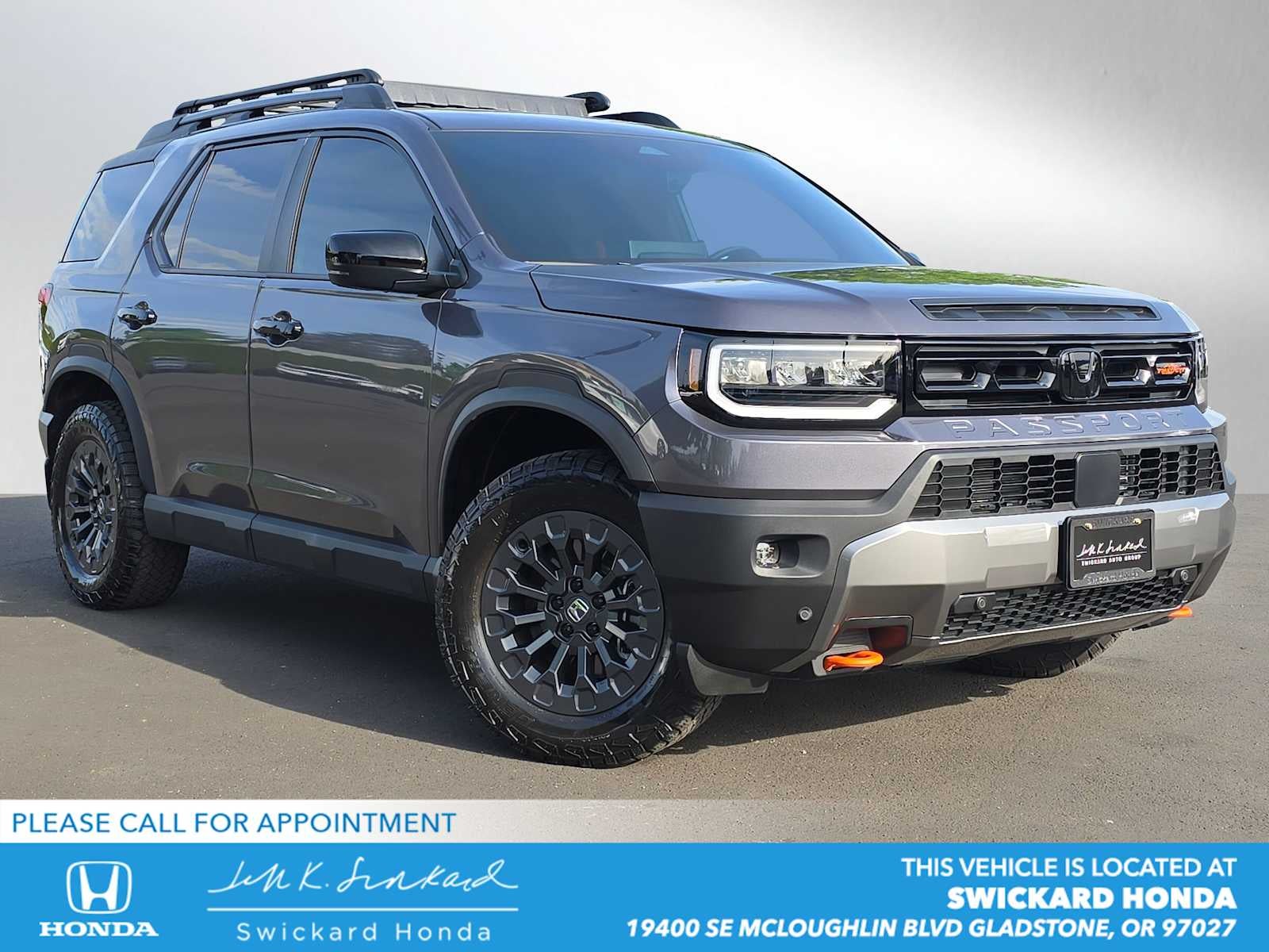 2026 Honda Passport TrailSport in Modern Steel Metallic — front three-quarter view