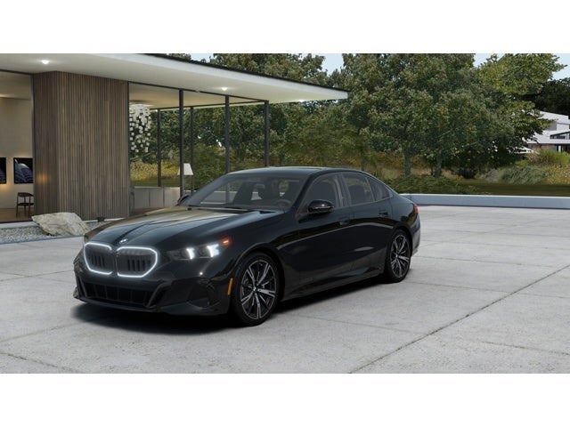 2027 BMW 550e 550e xDrive in Black Sapphire Metallic — front three-quarter view