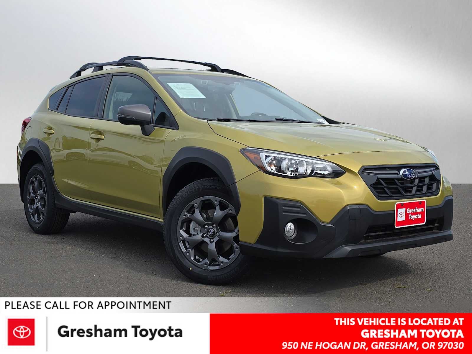 2021 Subaru Crosstrek Sport in Plasma Yellow Pearl — front three-quarter view