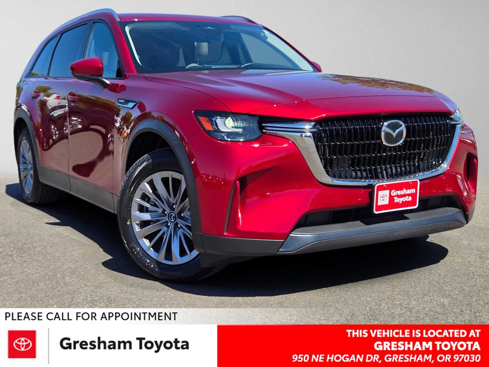 2024 Mazda Mazda CX-90 PHEV Preferred in Soul Red Crystal Metallic — front three-quarter view