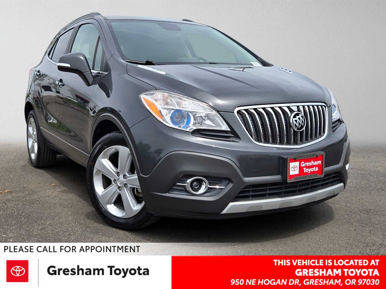 2016 Buick Encore Convenience in Graphite Gray Metallic — front three-quarter view